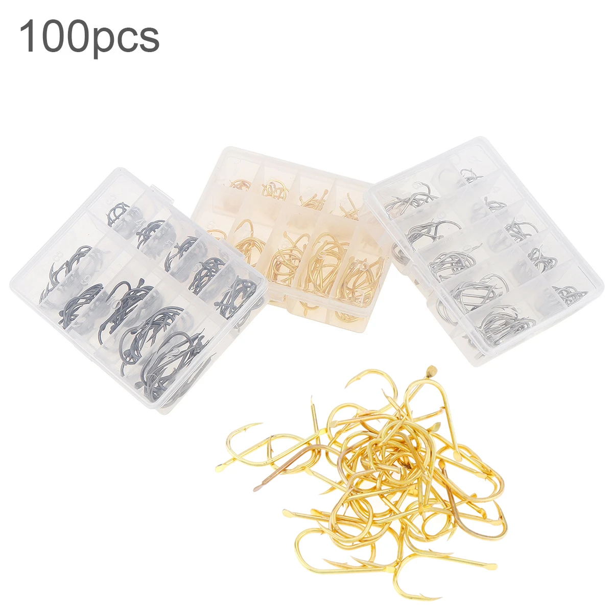 

100pcs/lot Fishing Hook Different Size Set 3-12# High Carbon Steel Single Fishhooks Jip Barbed Carp Hooks No Hole Sturdy Durable