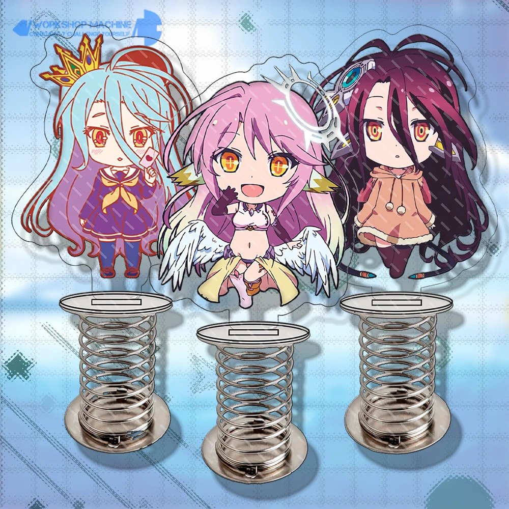 

No Game No Life Funny Standee Acrylic Anime Ornament Spring Swing Mode Accessories Comic Interior Decoration Room Collect 12cm