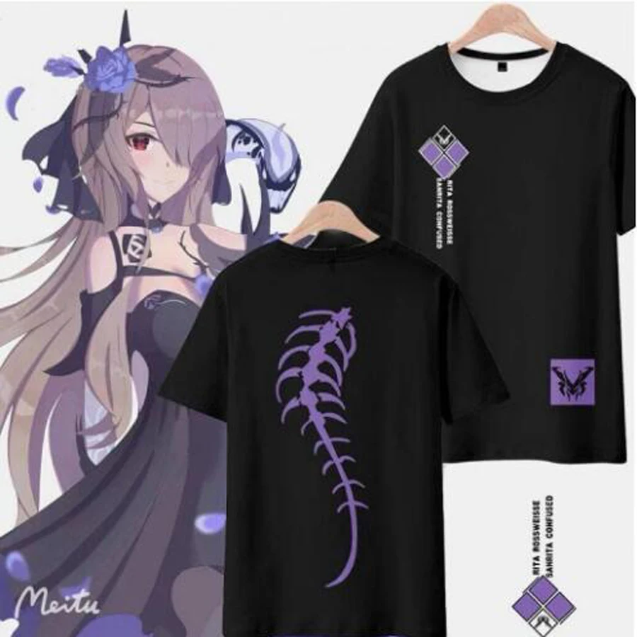 Honkai Impact 3rd Rita Rossweisse 3D Print T Shirt Women Men Streetwear Hip Hop Summer Short Sleeve Funny Tshirt Graphic Tees