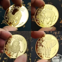 4coinsset africa wildlife collectible coins gold plated zambia animals commemorative coin home decor crafts art collection gift