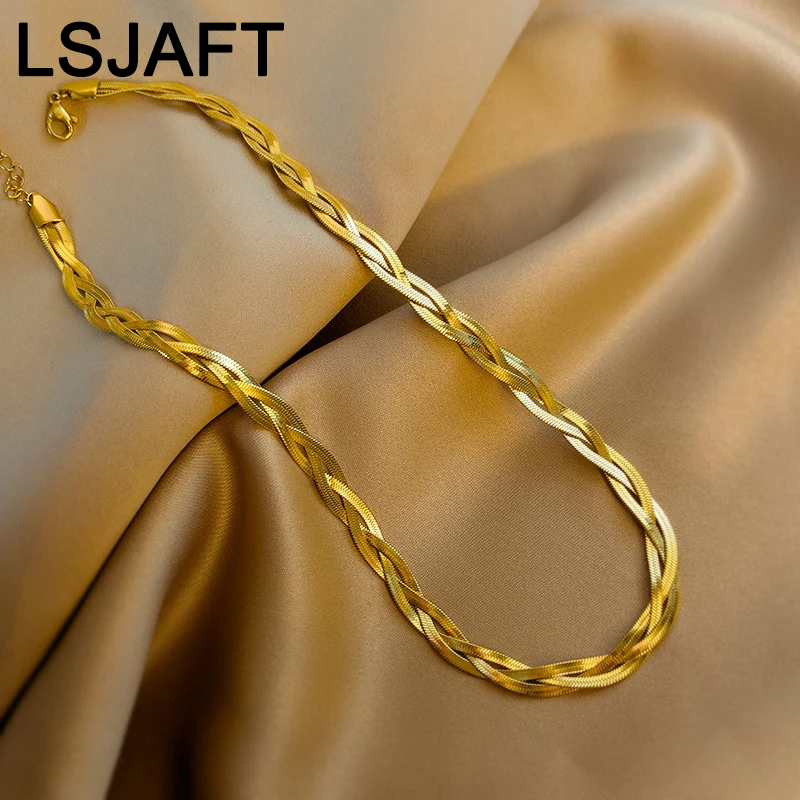 

Ins Fashion Gold Plated Multi Layered Snake Chain Bracelets Pendant Necklaces Set Women Stainless Steel Jewelry Christmas Gift