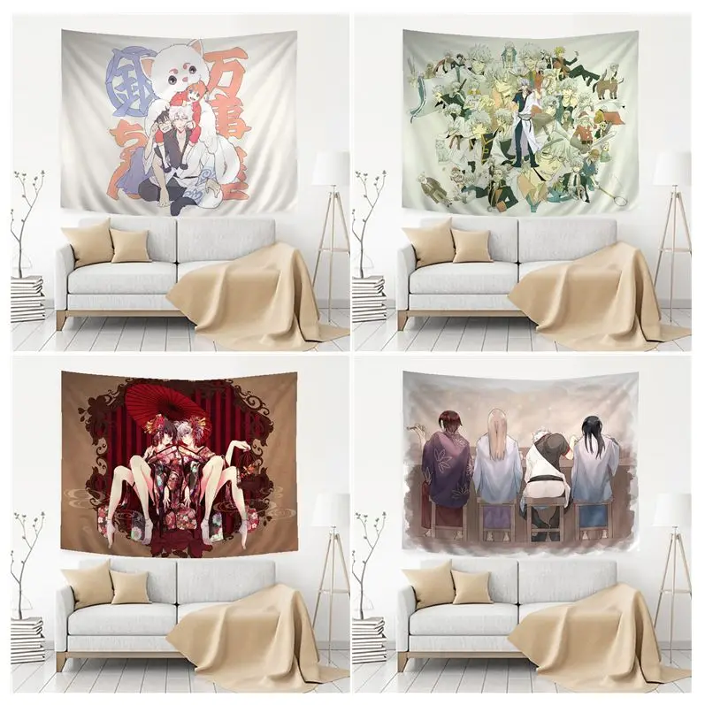 

Gintama Anime Tapestry Hanging Tarot Hippie Wall Rugs Dorm INS Home Decor