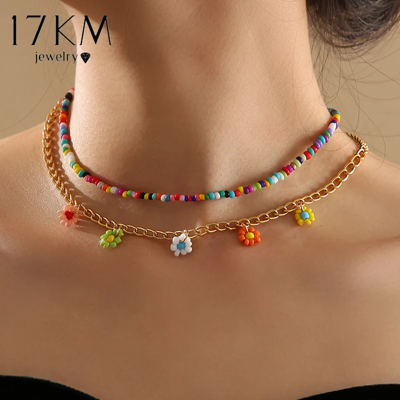 17 км винтажное позолоченное ожерелье комплект богемное многослойное колье для