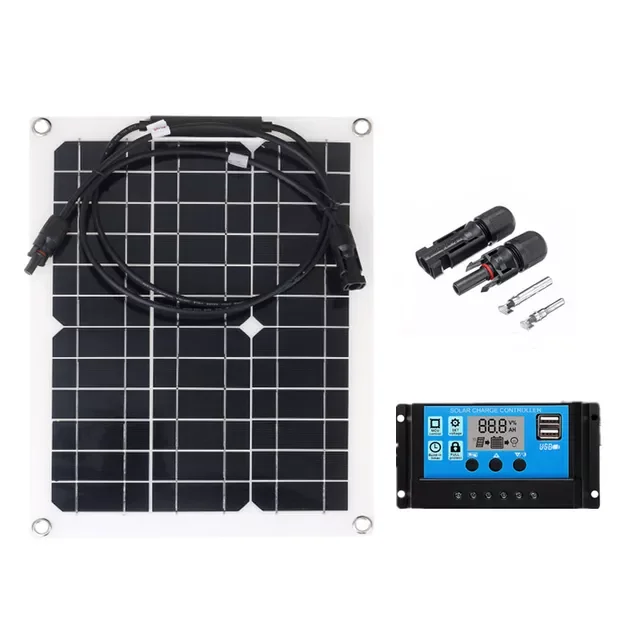 

4000W Solar Power System 220V/4000W Inverter Kit 300W Solar Panel Battery Charger Complete Controller Home Grid Camp Phone