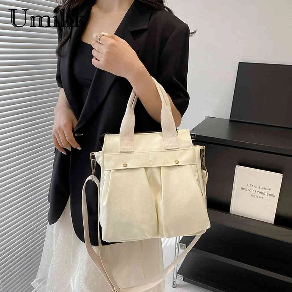 

Женская сумка-тоут, повседневный мессенджер, Портативный Многофункциональный саквояж с несколькими карманами, однотонный модный простой дорожный чемоданчик для женщин