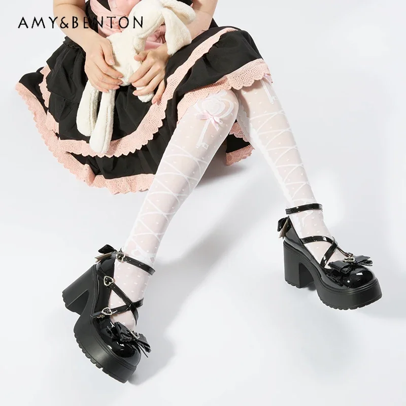 Туфли женские джинсовые на высоком каблуке с бантом и пряжкой