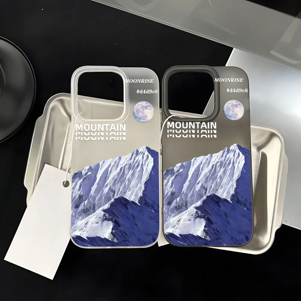 Snow Mountain Scenery Silicone Case For iPhone 11 Funda 16 Pro Max 15 14 Plus 13 13Pro 12 Mini Shockproof Phone