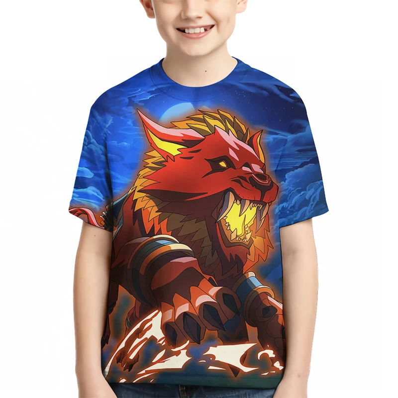 

Детская спортивная одежда для игр, свитшот для мальчиков, летняя одежда для девочек, Детский свитшот с коротким рукавом и круглым вырезом, к...