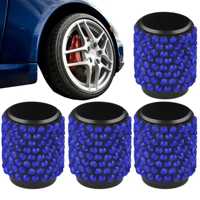 

Air Nozzle Cover Rhinestone Auto Tire Valve Core Cover Sparkle Vehicle Tool For RVs Cars Trucks And SUVs