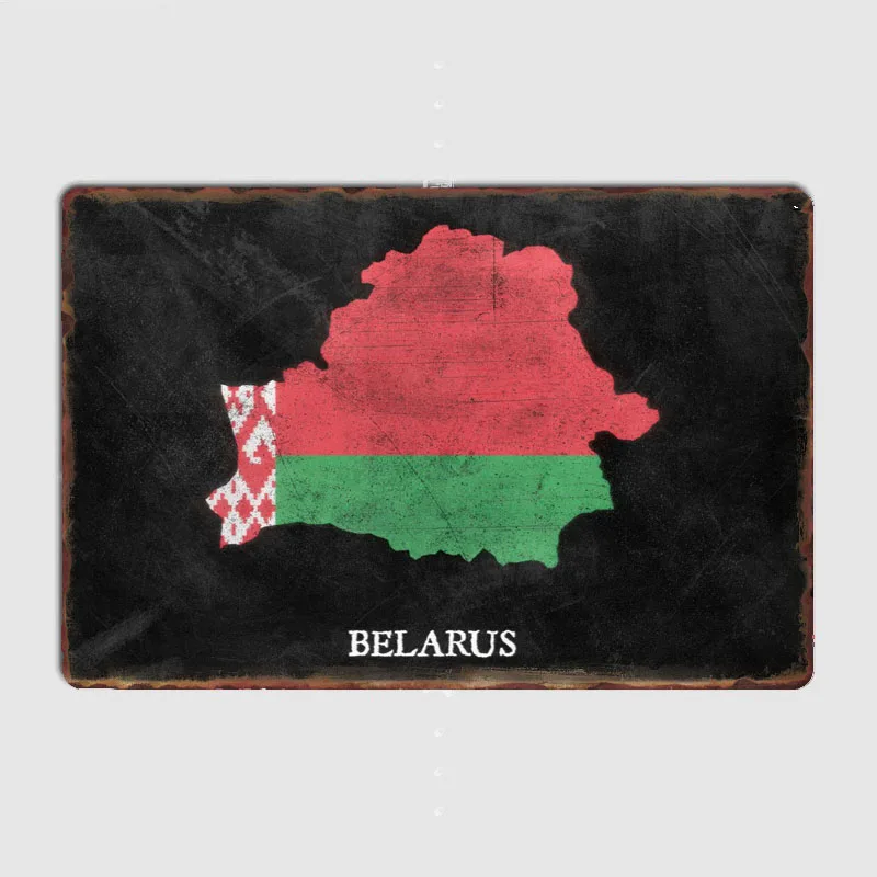 Карты постер из Беларуси металлический знак на заказ ретро кухня жестяной