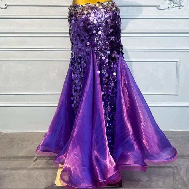 Костюм для танца живота по индивидуальному заказу женский фиолетовый комплект с