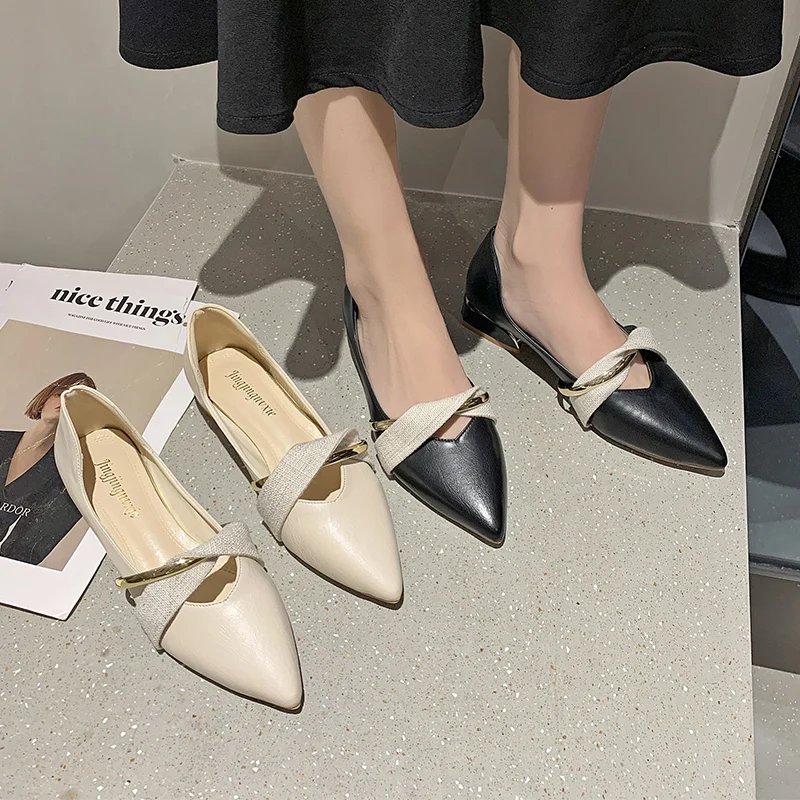 

Retro Woman Shoes Closed Toe Sandals Summer Heels Shallow Mouth Suit Female Beige Original Fashion Spring Girls Comfort 2022 Bla