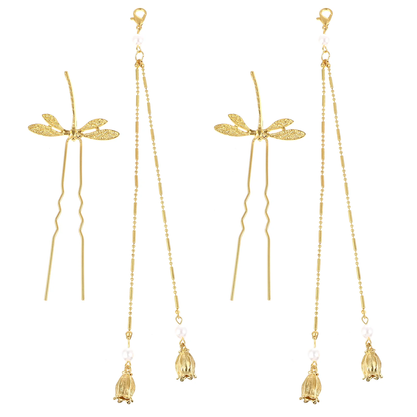 

2pcs Dragonfly Chinese Hair Sticks Tassel Hair Chopsticks for Hair Sticks