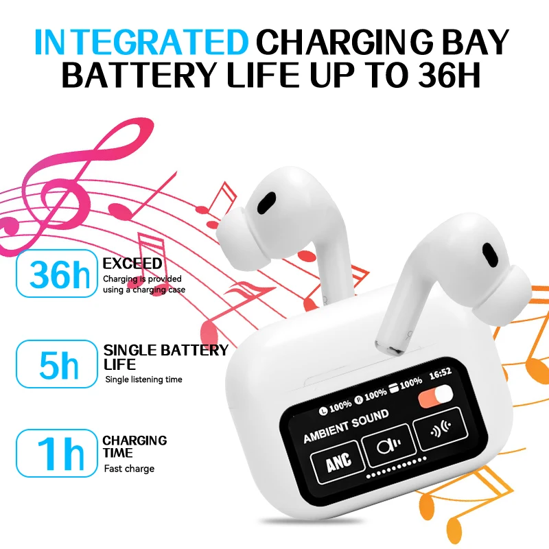 Bluetooth наушники с сенсорным экраном