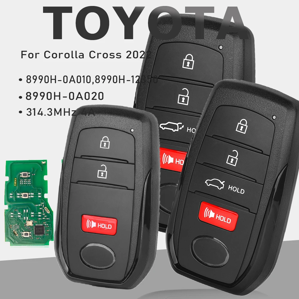Фото KEYECU 8990H-0A010,8990H-12350,8990H-0A020 314,3 МГц 4A умный дистанционный ключ без ключа для Toyota Corolla Cross 2022 2023 №1