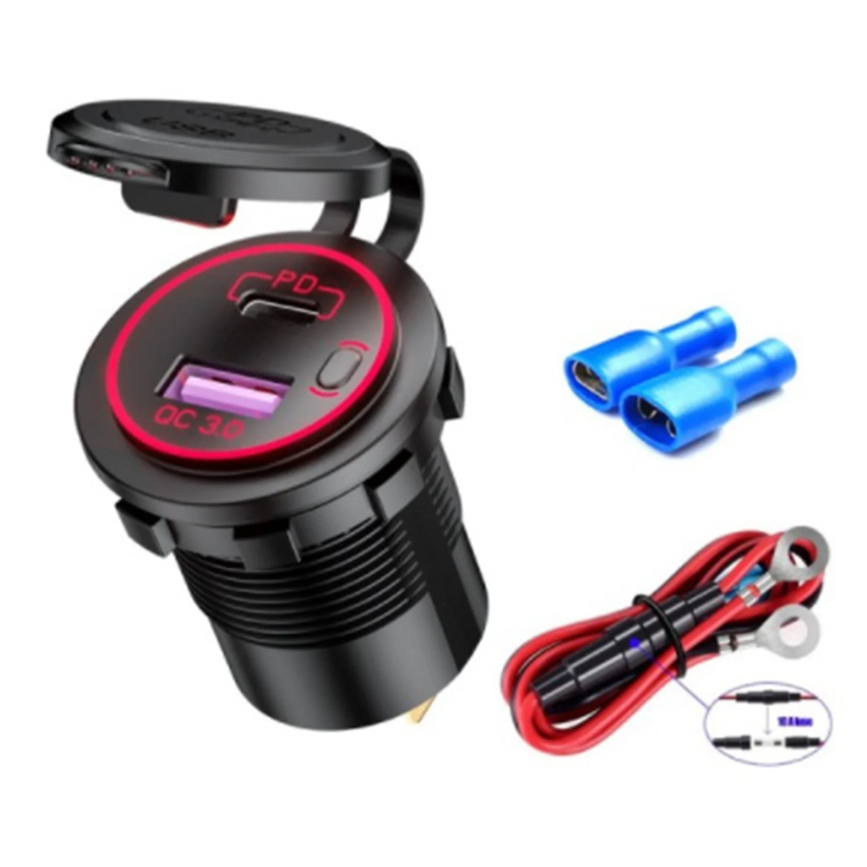 

Сетевое зарядное устройство PD с портом USB Type-C/QC 3,0, 12 В, 24 В