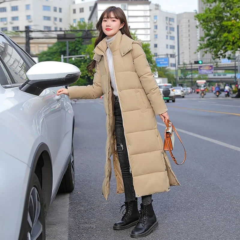 2022 New X-long Hooded Parka Coat Fashion Winter Clothes Women Casual Thick Down Down Cotton Winter Coat Women's Warm Jacket