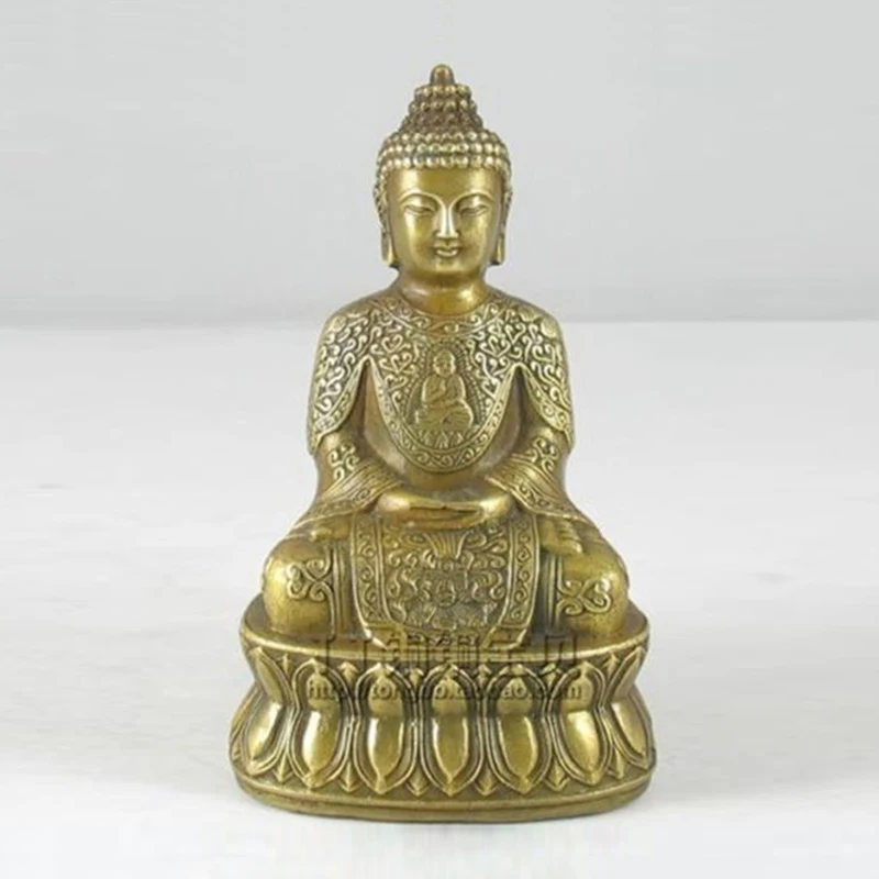 

Tibetan Buddhism Brass Copper Sakyamuni Buddha Statue