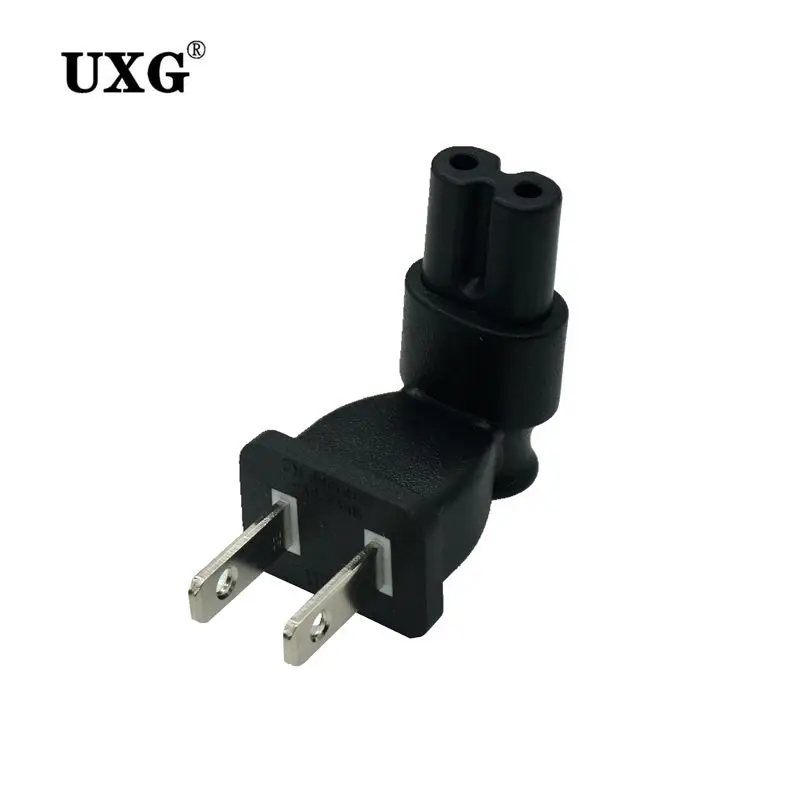 

90 Degree Angled 2-Pin US Male To Iec 320 C7 Female Ac Adapter 2.5A 5A 10A Fuse US Industrial Heavy Power Converter