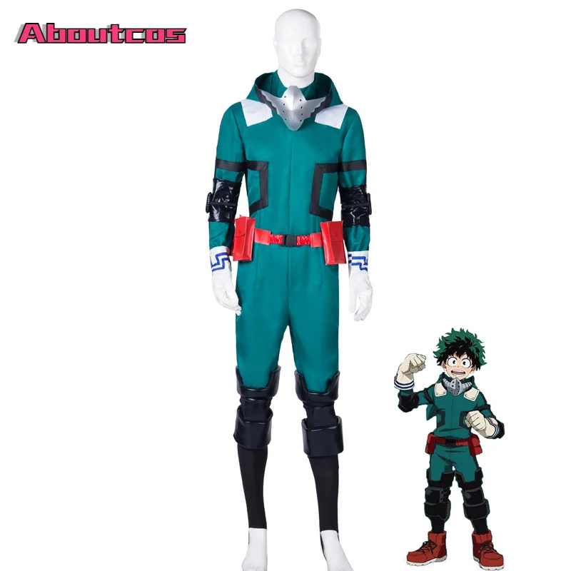

Anime My Hero Academia Boku no Hero Academia Midoriya Izuku Deku Cosplay Costume Hot Halloween Carnival Solid Color Jumpsuit