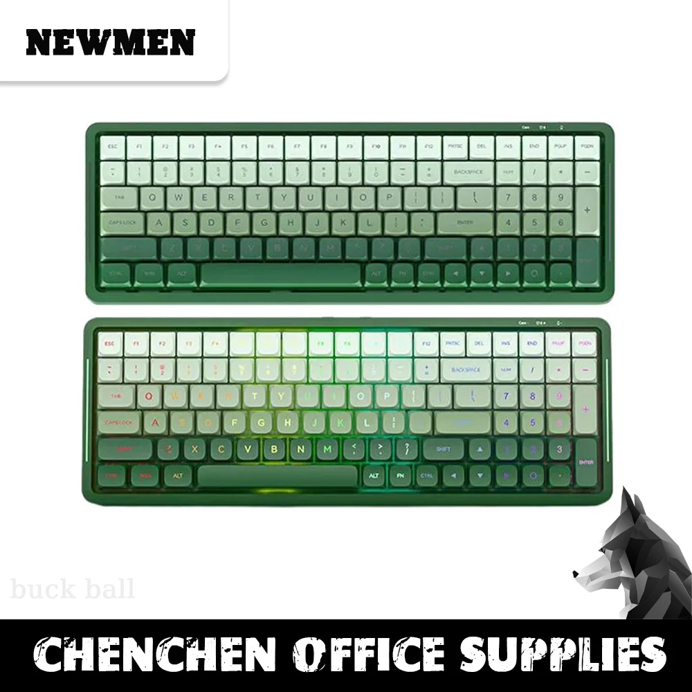 

Механическая клавиатура Newmen SK01, беспроводная Bluetooth-клавиатура с 3 режимами, 100 клавиш, прозрачная клавиатура PBT RGB, Hot Swap, Подарочная игровая клавиатура