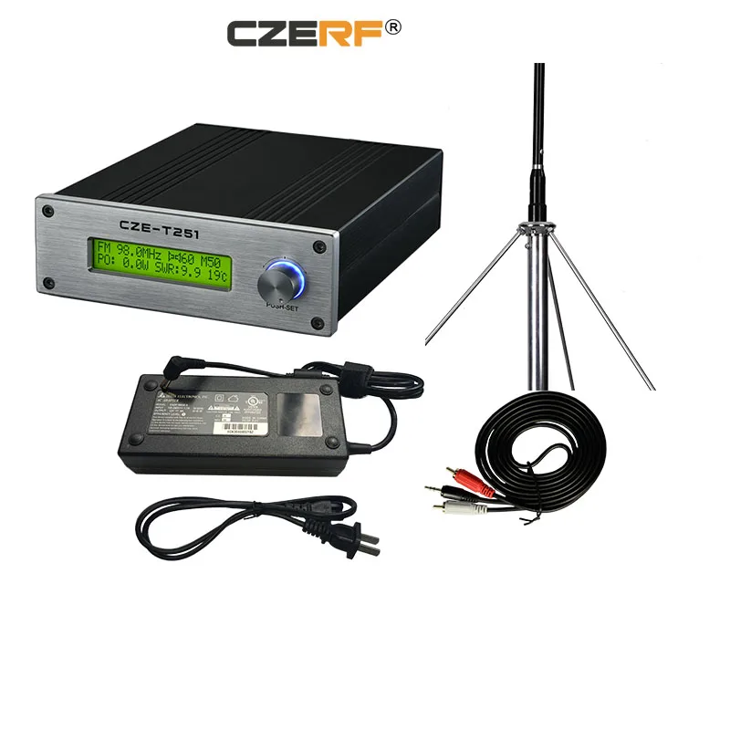 

CZE-T251 25w Watts wireless Mono/Stereo fm transmitter with outdoor antenna kits