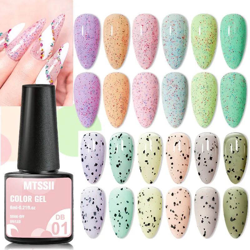 

Mtssii Yogurt Gel Nail Polish Semi Permanent Quail Eggshell Gel Polish Summer Hybrid Gel Varnishes Soak Off UV LED Base Top Coat