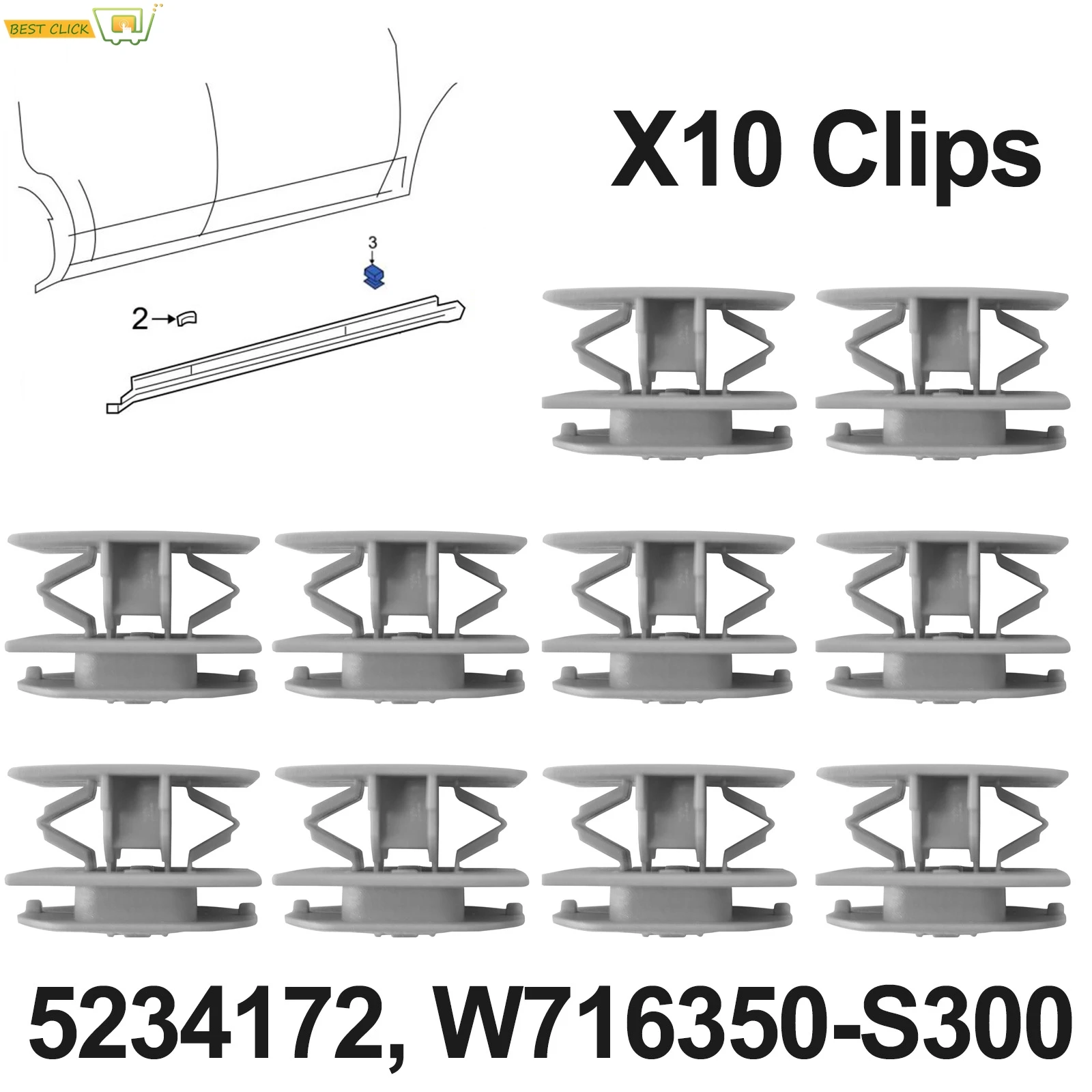 

10x боковая юбка, рокерная панель, молдинговые зажимы, фиксатор штифта, аксессуары для Ford Fusion Ecosport Escape Mondeo 6G1Z 5410182 A