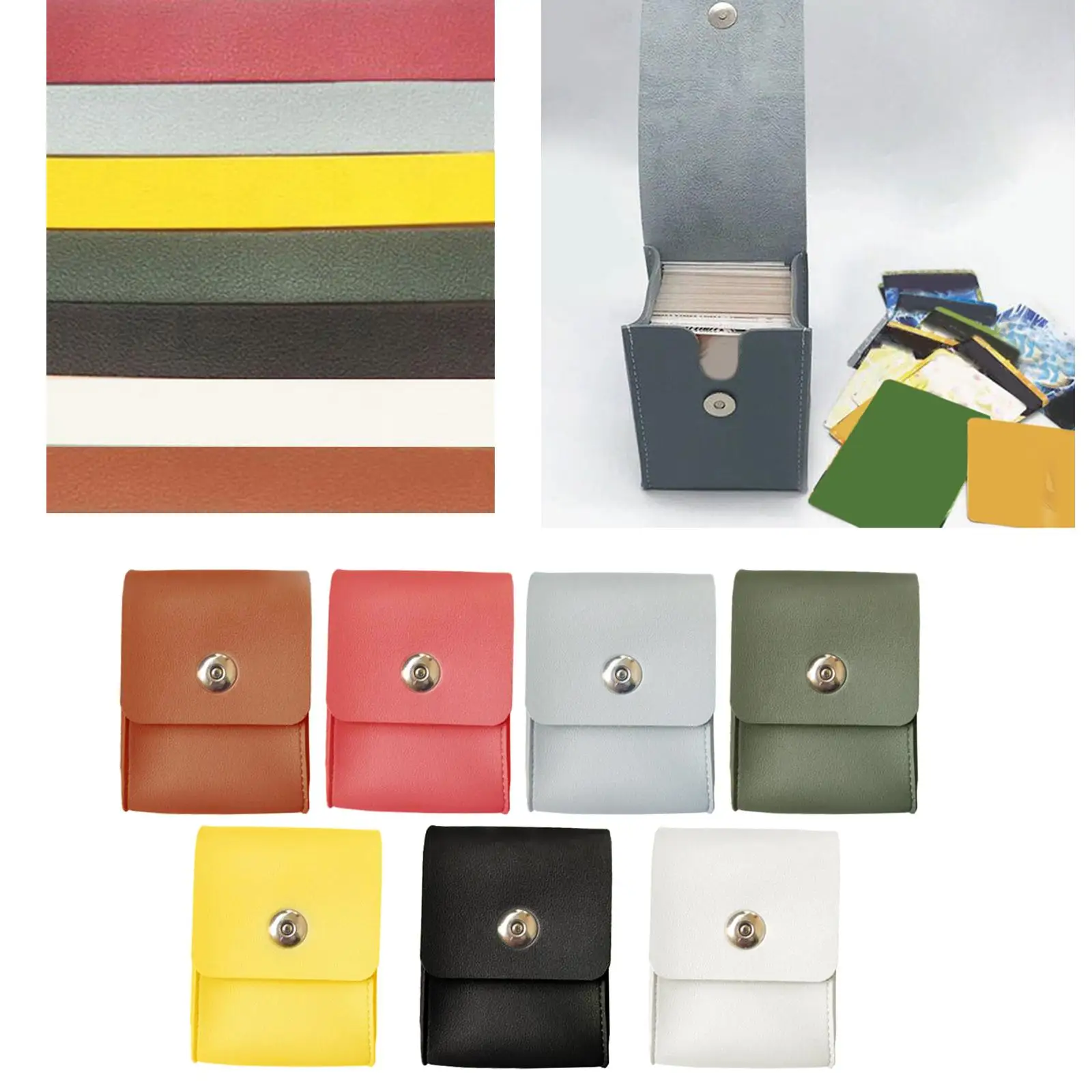 

Premium100+ Card Deck Box PU Leather Deck Case Card Holder Storage Box Card Dividers Slot for TCG MTG Game Cards