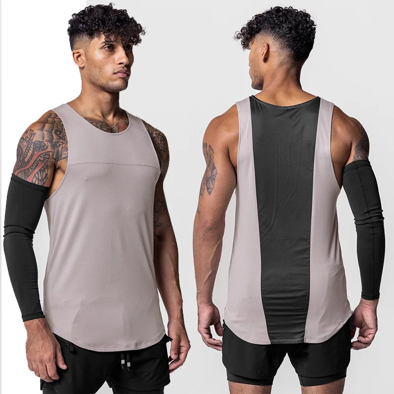 Summer New Men Tank top Gym Workout Fitness Bodybuilding sleeveless shirt Male clothing Sports Singlet vest men Undershirt