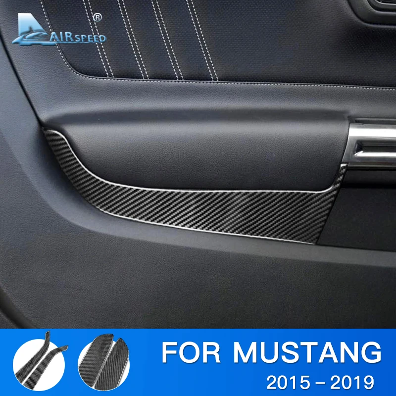 

AIRSPEED for Ford Mustang 2015 2016 2017 2018 2019 Accessories Carbon Fiber Car Door Panel Cover Sticker Interior Trim Decal