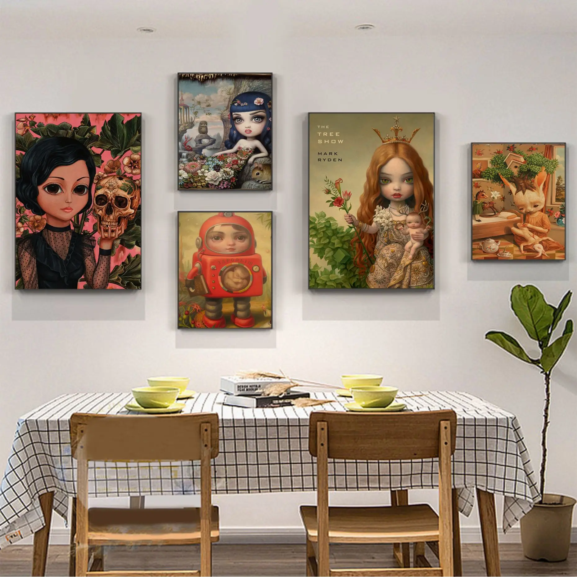 

Mark Ryden Childish Strange Dark World Creepy Retro Kraft Paper Poster Retro Kraft Paper Sticker DIY Room Bar Cafe Wall decor