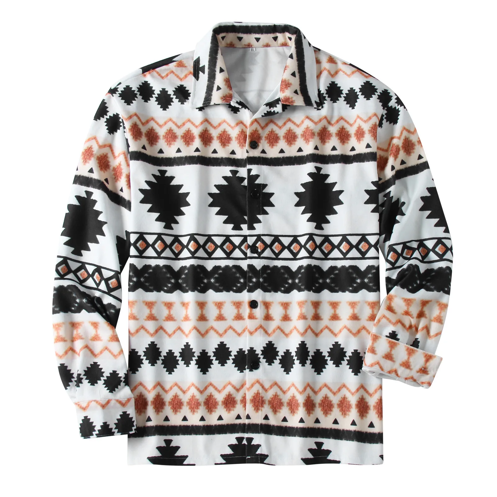 

Men's Casual T=Shirt Spring Printed Turndown Collar Long Sleeve Casual Loose Soft Shirt Fashion Top Blouse Tee Shirt Mens