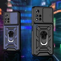 Shockproof Case for Redmi Note Pro Ring Stand Push Pull Camera Protection Phone Cover for POCO Pro