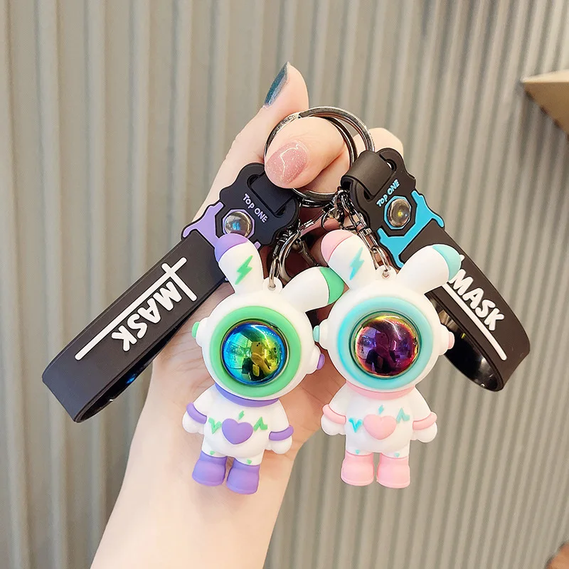 

Cartoon Cute Lightning Bear Keychain Astronaut Bear Doll Keyring Bag Pendant Couple Car Creative Bag Charm keychains Accessories