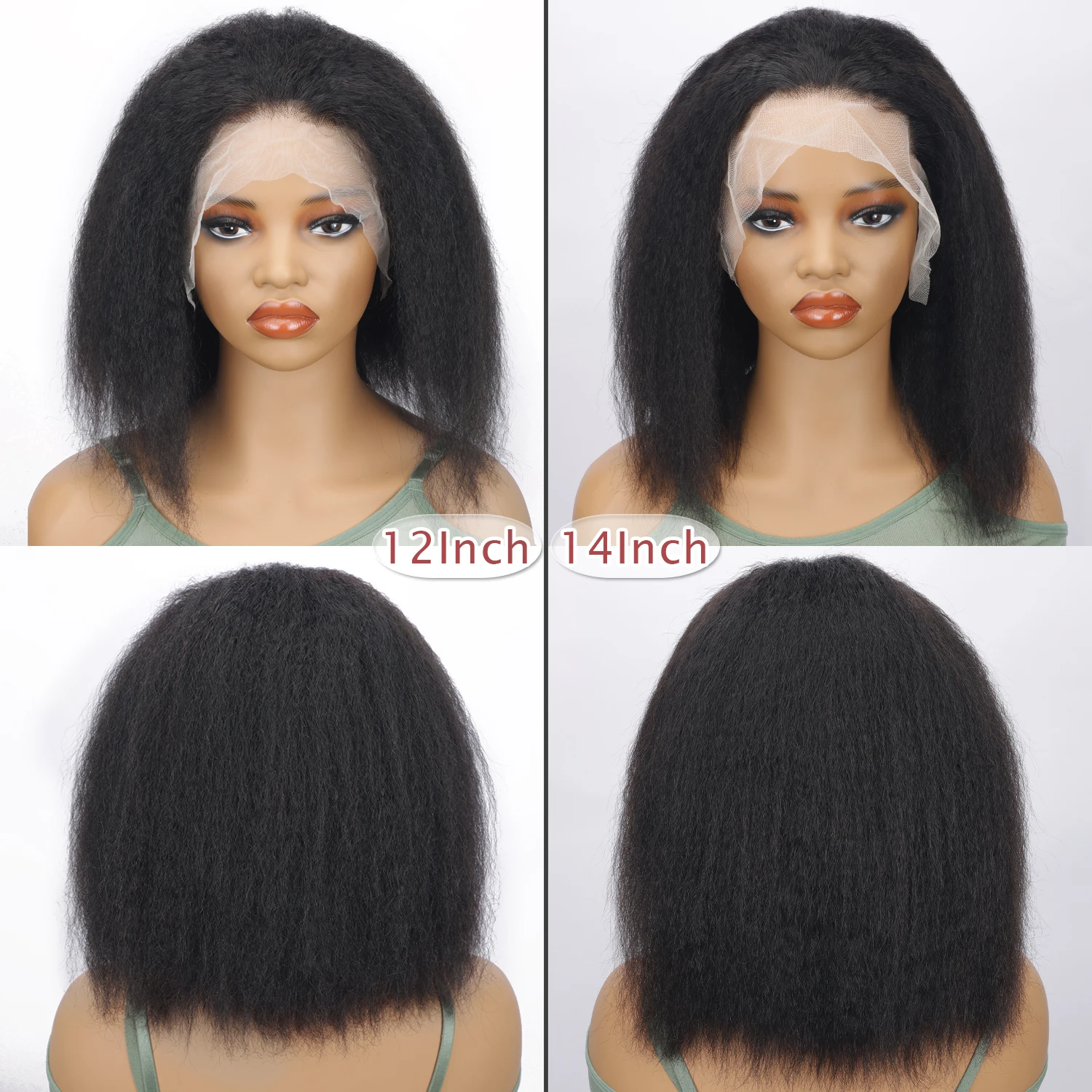 TNICE 13X4 Кудрявый прямой парик фронта шнурка Прозрачный 36-дюймовый боб из