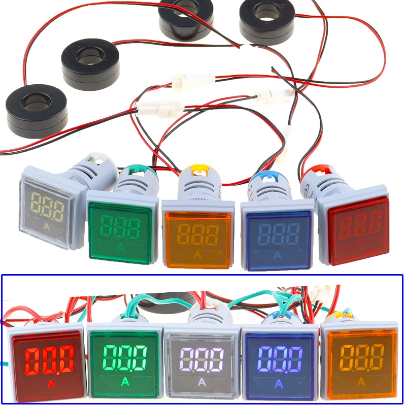 

Square LED Digital Voltmeter & Ammeter Voltage Gauge Current Meter AC 60-500V 0-100A D18 dropship