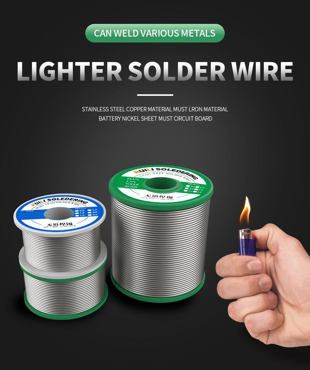 Ruili high-purity lead-free soldering wire 900g rosin cored tin wire household no-clean low-temperature environment-friendly s
