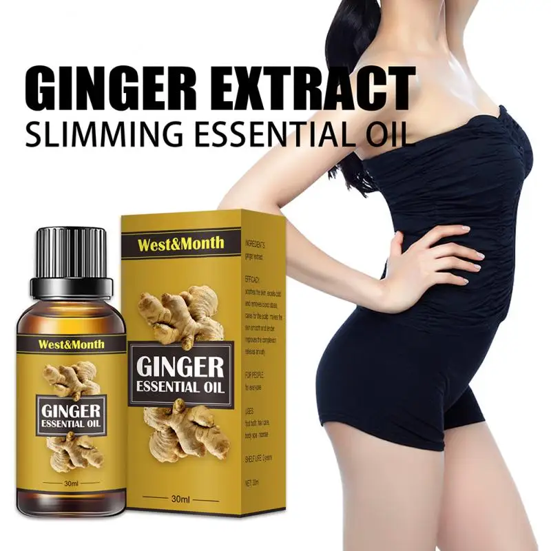 

West&Month 30ml Ginger Essential Oil Abdominal Slimming Massage Oil Relieves Stress Improves Complexion And Nourishes Skin Care