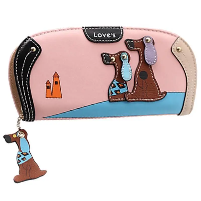 Cartoon Dog Wallets for Women Handle Phone Bag Card Holder Case Money Bags Pocket Pouch Handbags and Purses Card Holder кошелек
