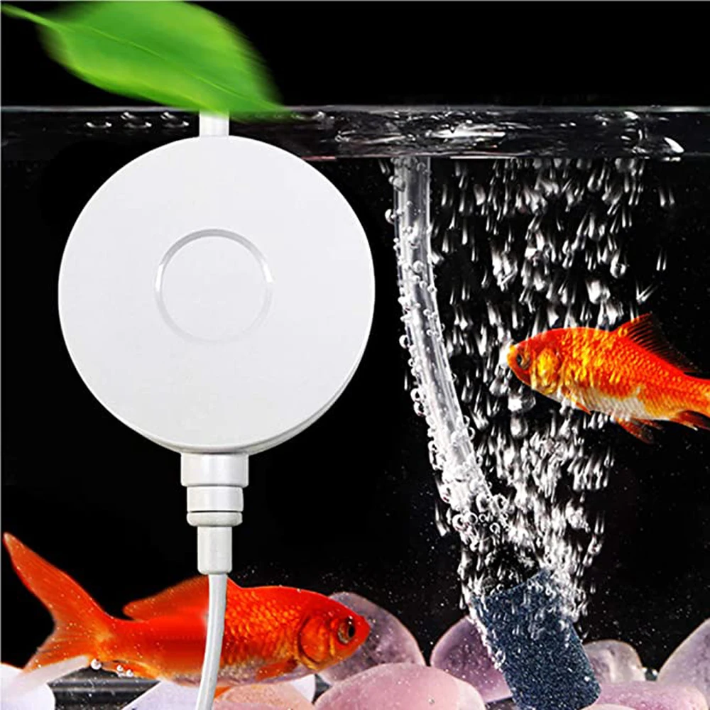 Mini Aquarium Air Pump for 1-15 Gallon Fish Tank 1 Watt Quite Oxygen Mini Aerator for Fish Tank Bubbler with Air Stones Silicone