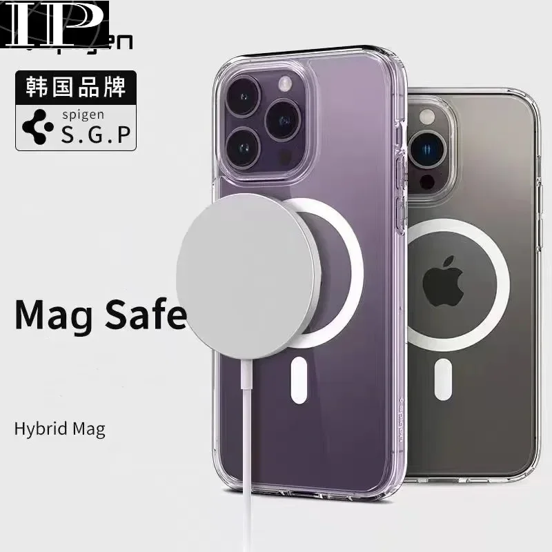 Spigen Ultra Hybrid (MagFit) для беспроводного зарядного устройства Apple Magsafe прозрачные