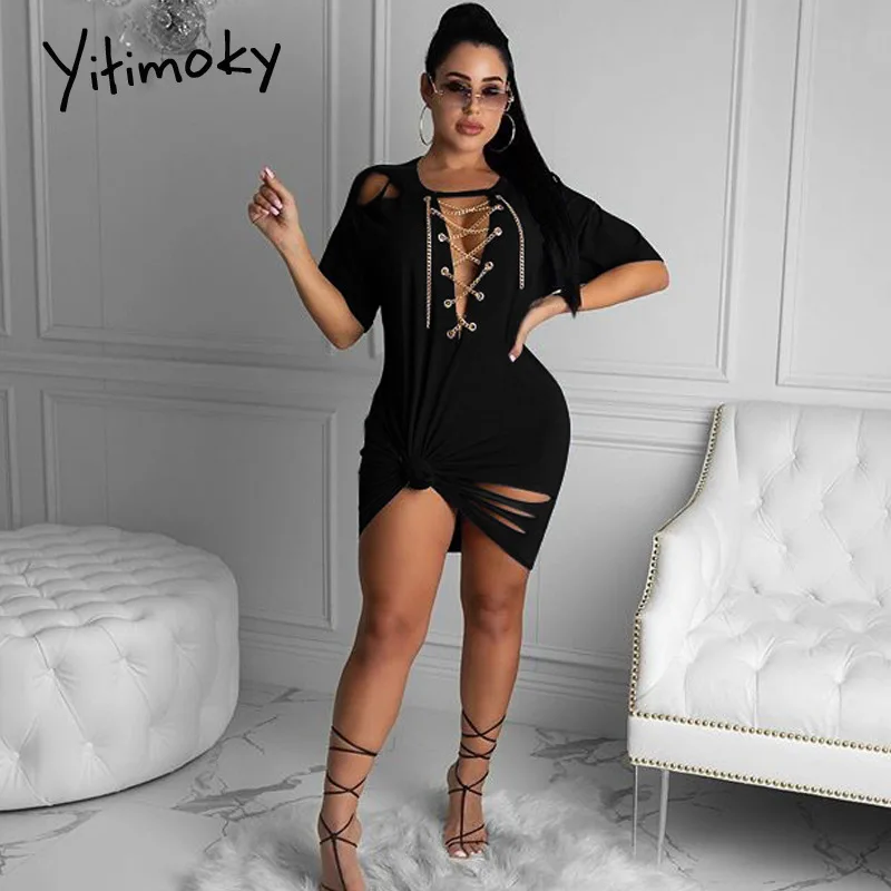 

Yitimoky 2022 Hollow Out Dress Loose Style Summer Dress Casual Metal Tassel Clothes Europe And America Clothes Drop Shipping