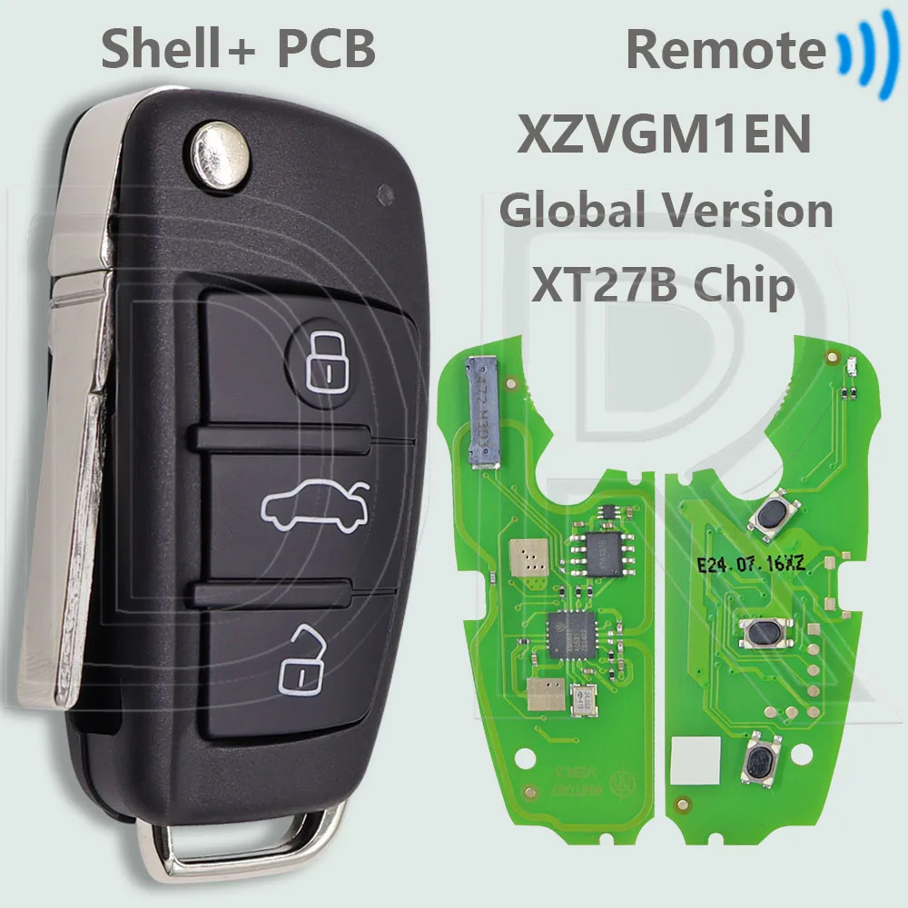 

DR XZADM1EN VVDI Xhorse Global Version XT27B Чип Audi Style Flip Универсальный HU66 Blade Flip Автомобильный дистанционный ключ для VW Audi