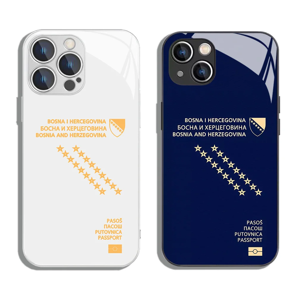 Чехол для телефона металлического цвета с паспортом Боснии и Герцеговины iPhone X XR