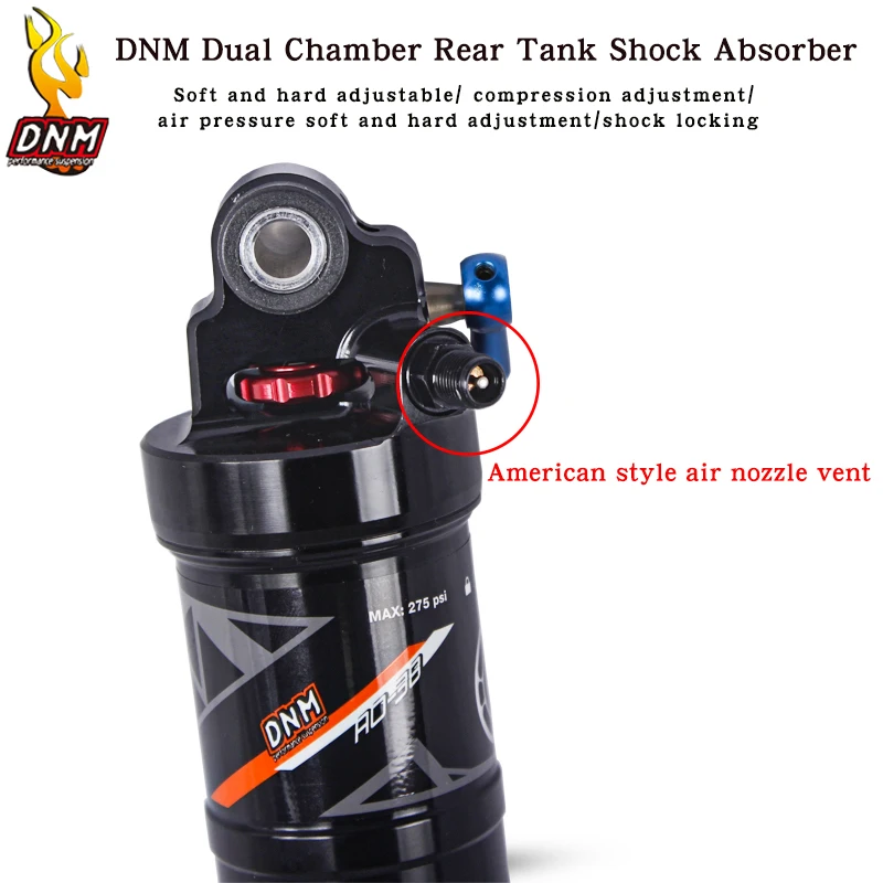 DNM-горный велосипед воздушный Задний амортизатор MTB ручное управление для