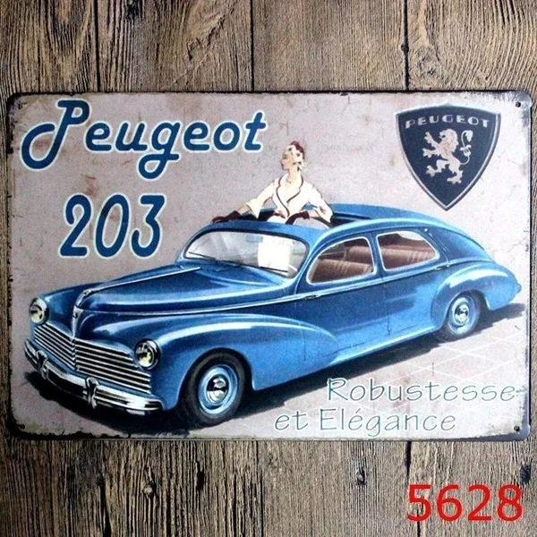 

Fashion Metal Tin Sign Peugeot 203 Bar Pub Home Vintage Retro Poster Cafe ART