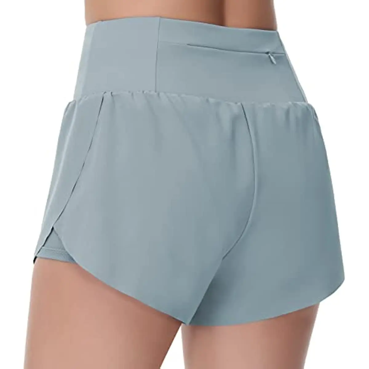 

THE GYM PEOPLE Women’s Quick Dry Running Shorts Mesh Liner High Waisted Tennis Workout Shorts Zipper Pockets