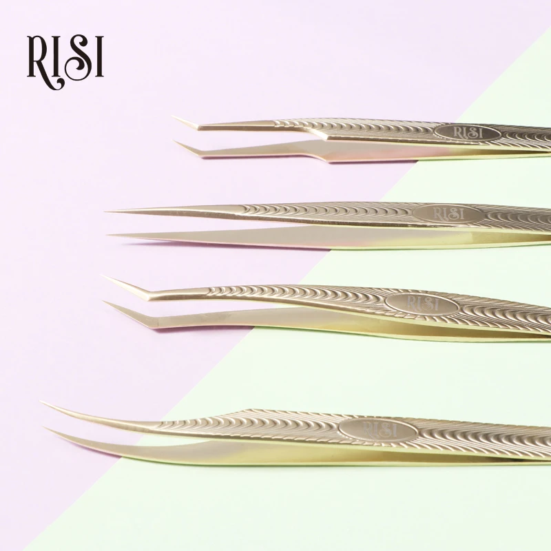 

RISI Eyelashes Tweezers Stainless Steel Superhard Tweezers High Precision Anti-Static Tweezers For Eyelash Extensions