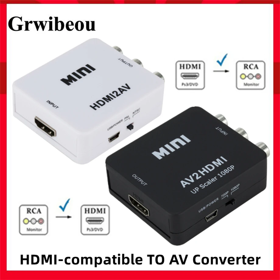 Конвертер HDMI-совместимый с AV RCA CVSB L/R преобразователь видео HD 1080P масштабирующий